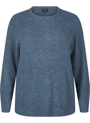 Zizzi Maya Knit Jumper in Blue