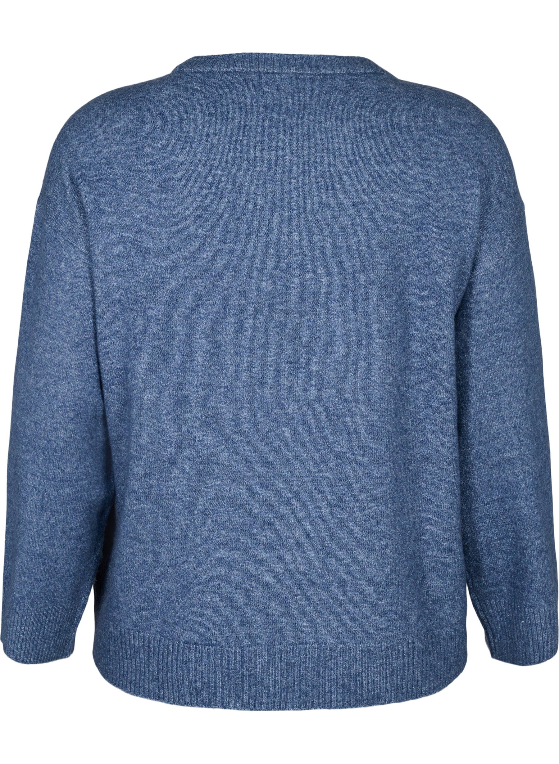 Zizzi Vista Knit Jumper in Blue