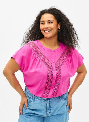 Zizzi Elna Blouse in Pink