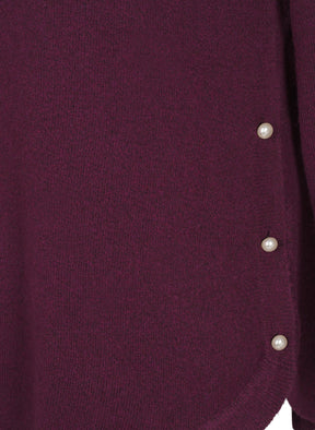 Zizzi Sunny Pearl Button Jumper in Purple