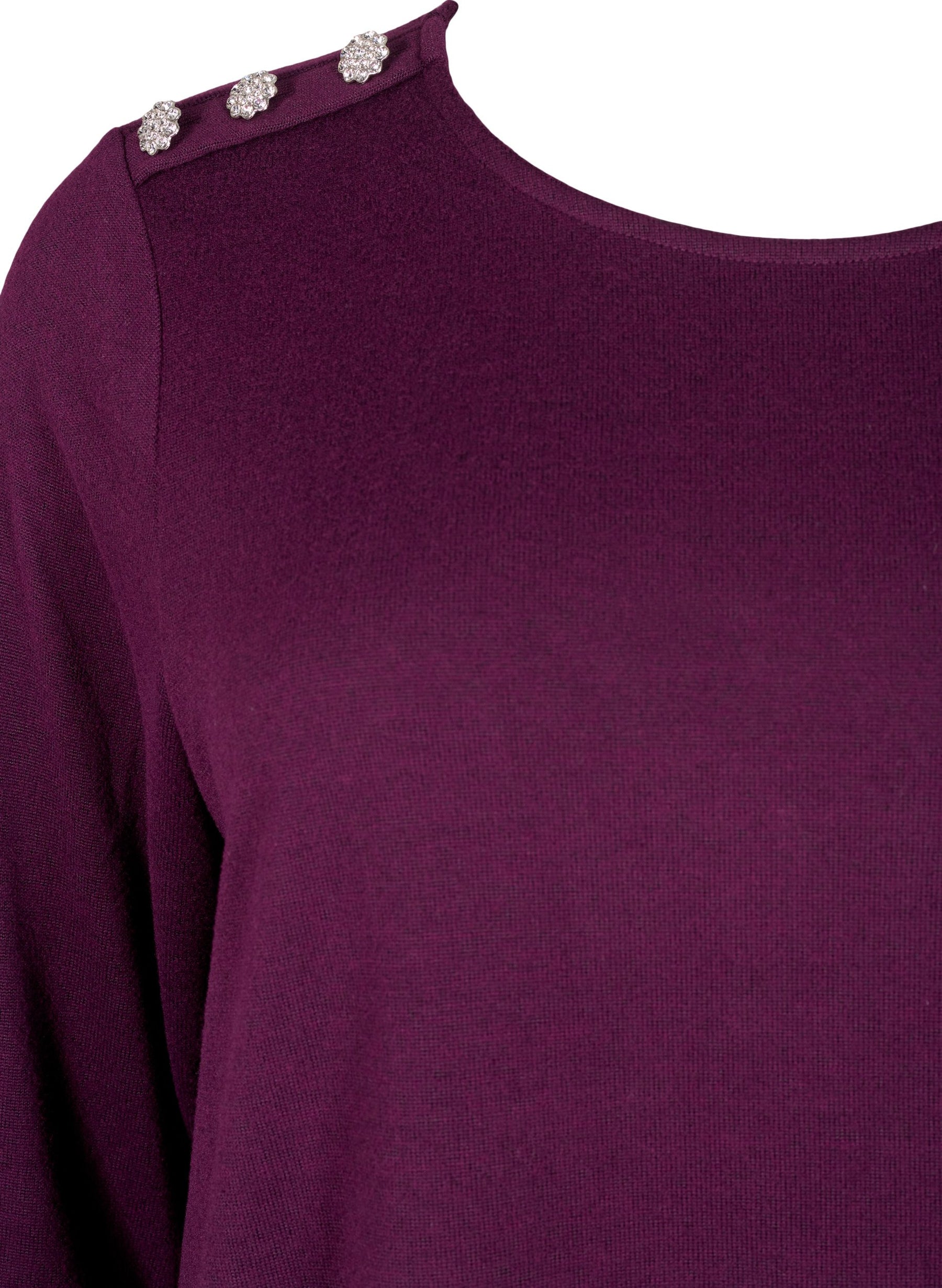 Zizzi Lucca Button Shoulder Jumper in Purple