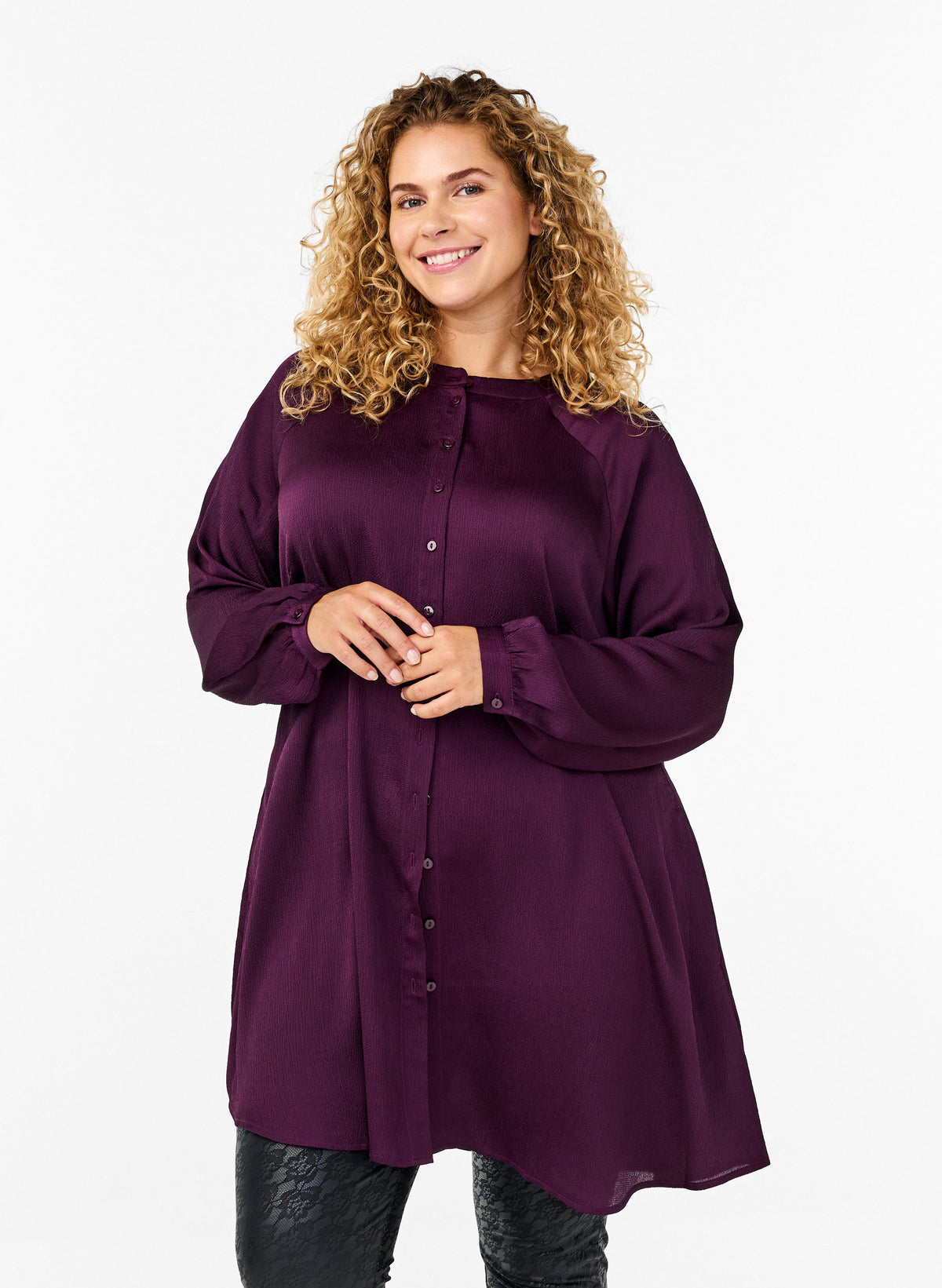 Zizzi Vigga Dress in Deep Purple