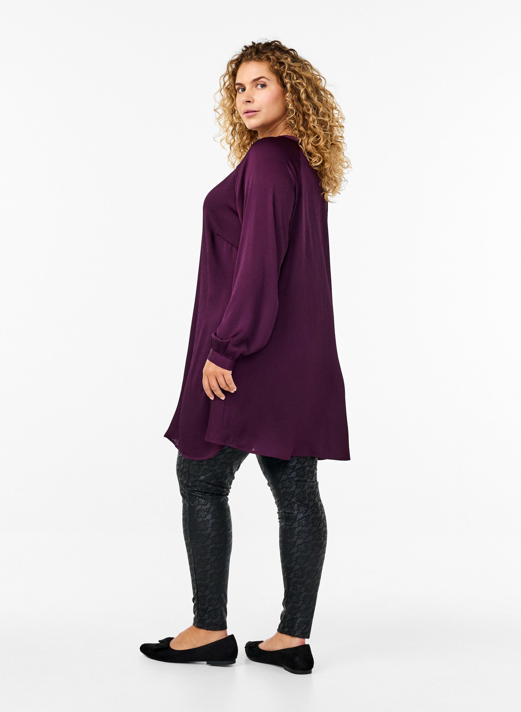 Zizzi Vigga Dress in Deep Purple