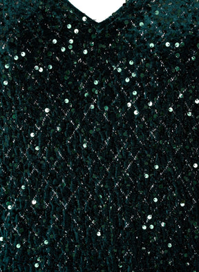 Zizzi Rutti Sequin Dress in Green