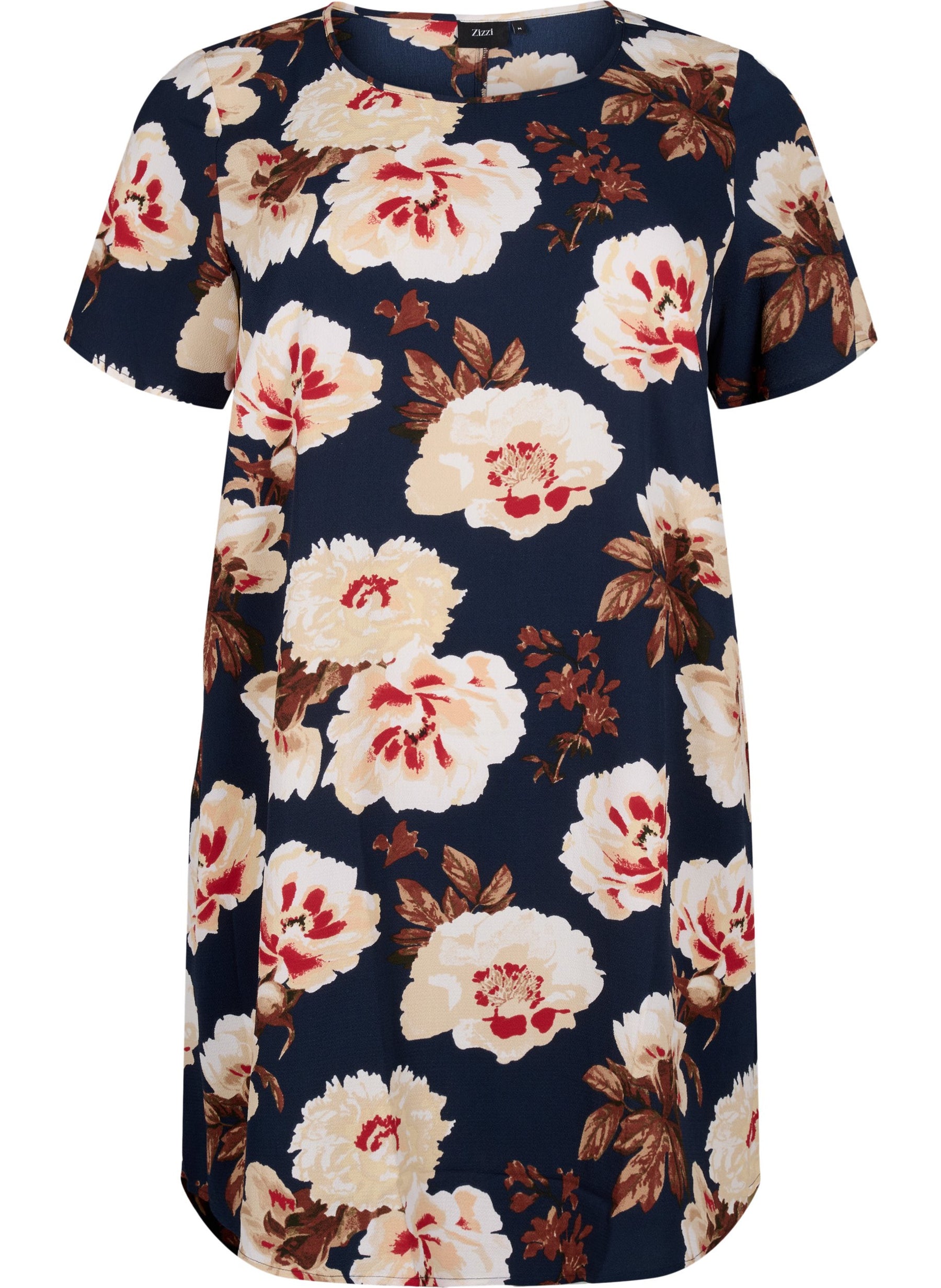 Zizzi Rose Dress in Navy