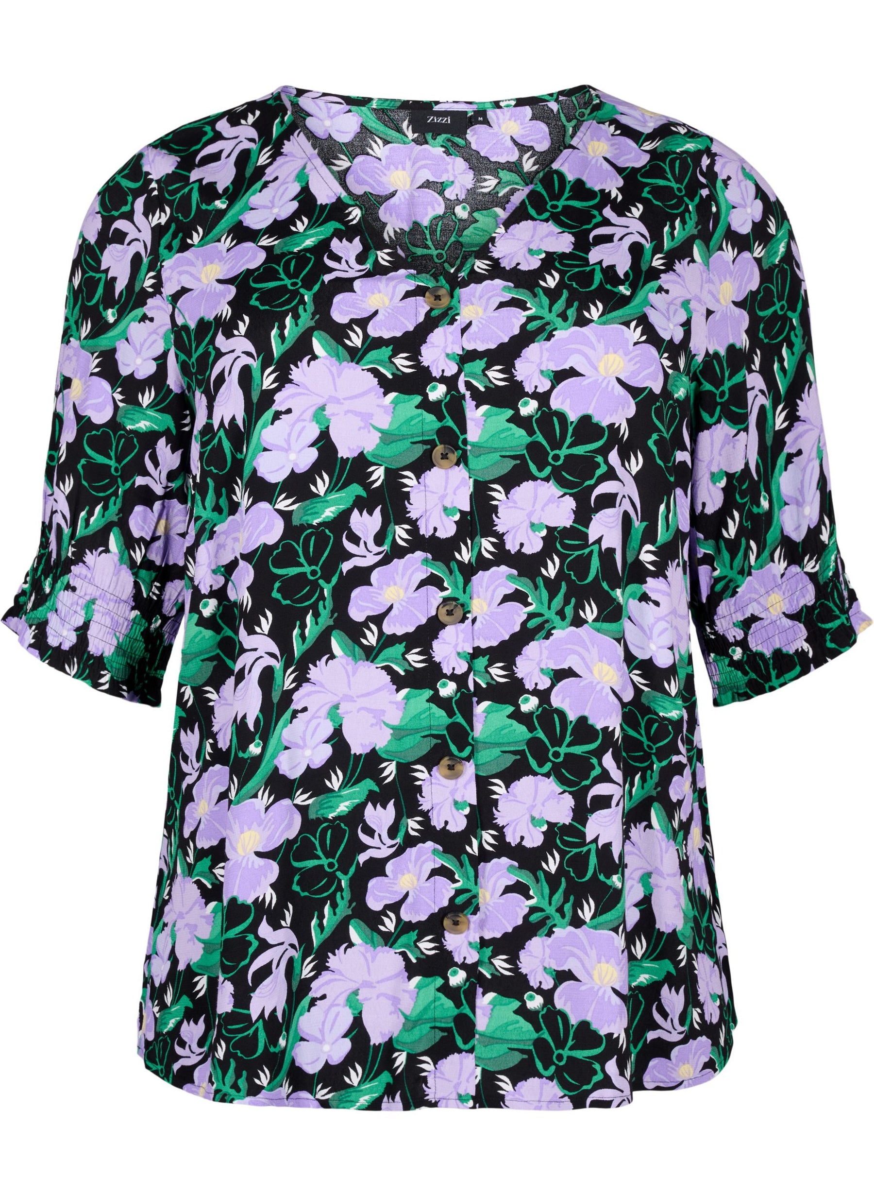 Zizzi Bella Blouse in Purple Flowers