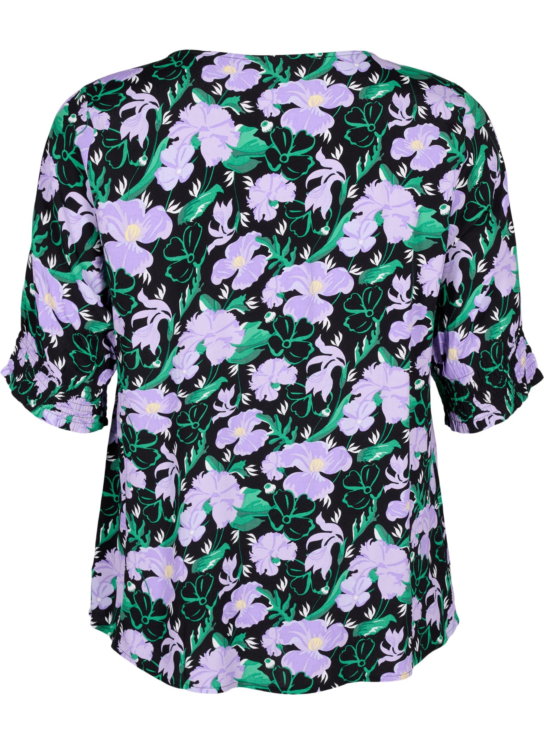 Zizzi Bella Blouse in Purple Flowers