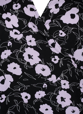 Zizzi Anni Black Floral Wrap Dress