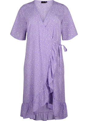 Zizzi Tuilip Wrap Lilac Dress