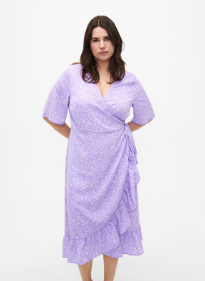 Zizzi Tuilip Wrap Lilac Dress