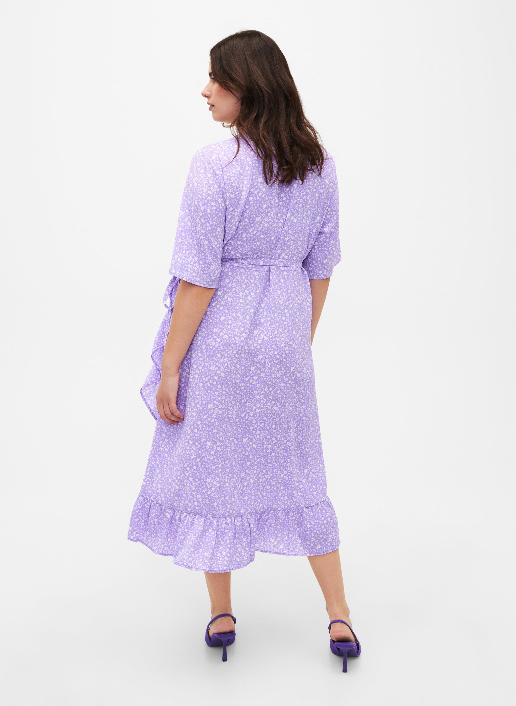 Zizzi Tuilip Wrap Lilac Dress