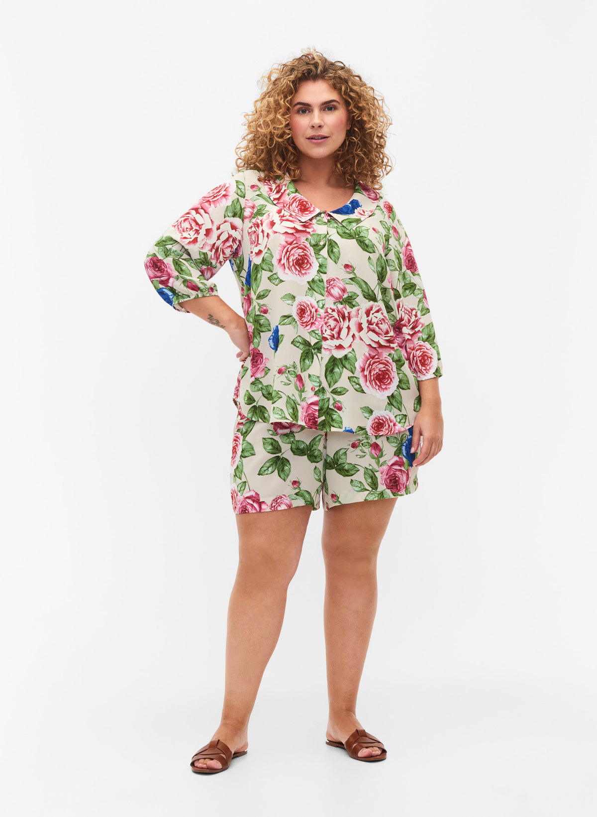 Zizzi Ruby Floral Long Sleeve Blouse