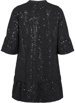 Zizzi Natalia Sequin Dress in Black