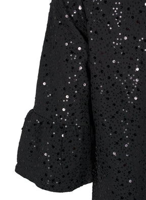 Zizzi Natalia Sequin Dress in Black