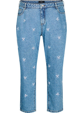 Zizzi Millie Bow Jeans in Blue