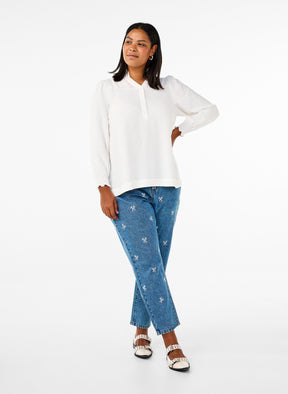 Zizzi Millie Bow Jeans in Blue