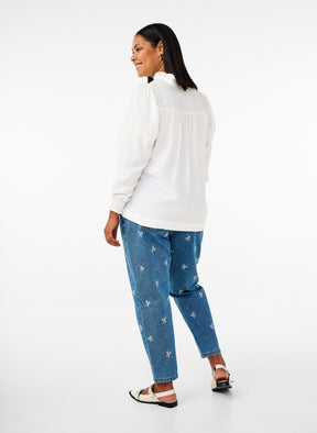 Zizzi Millie Bow Jeans in Blue