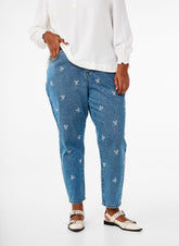 Zizzi Millie Bow Jeans in Blue