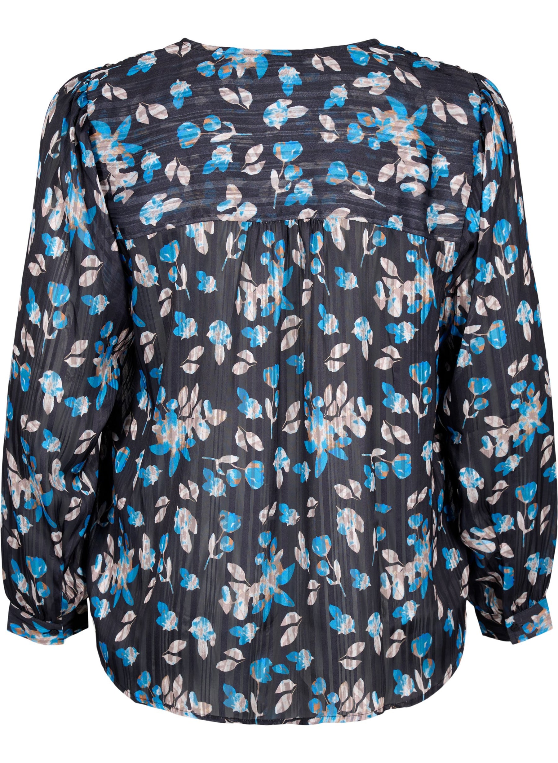 Zizzi Lucy Shirt in Blue Flower