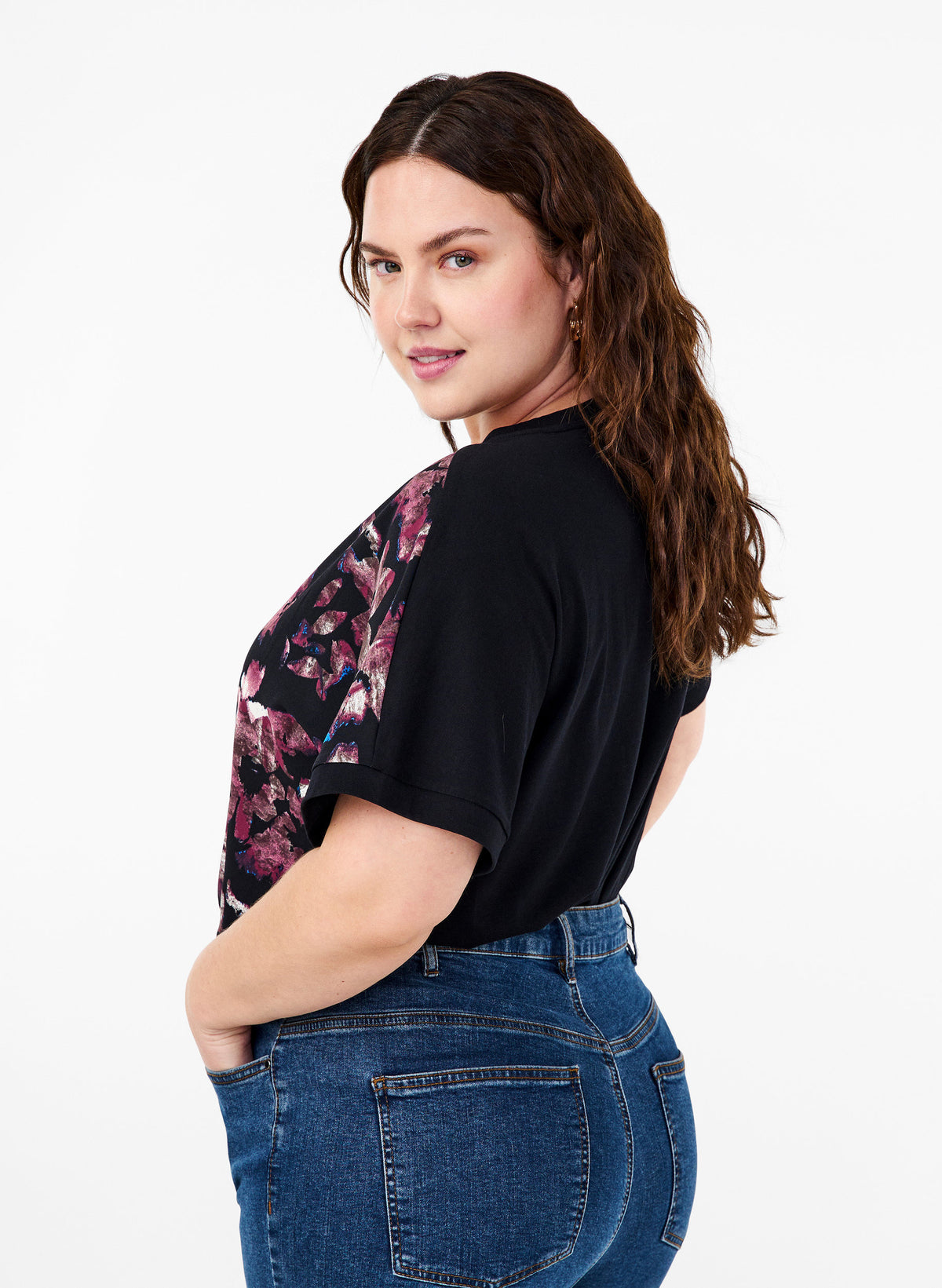 Zizzi Fikka Abstract Floral Top