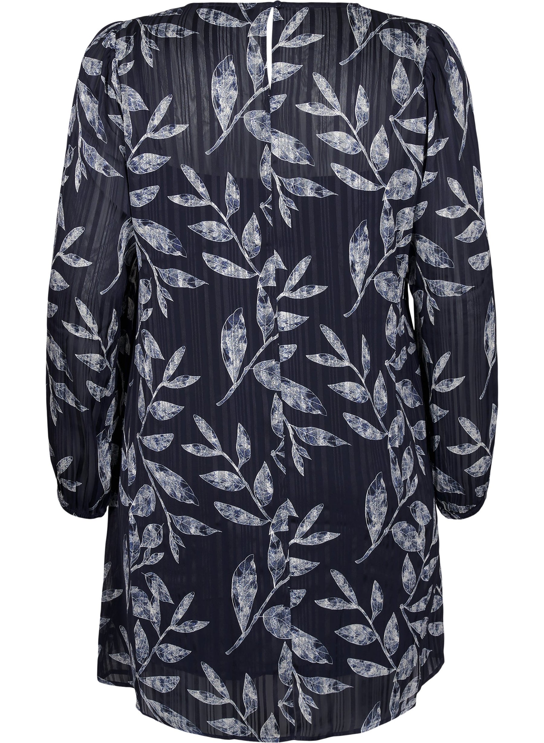 Zizzi Lucy Navy Leaf Dress