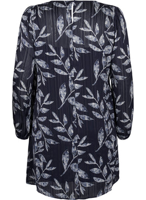 Zizzi Lucy Navy Leaf Dress