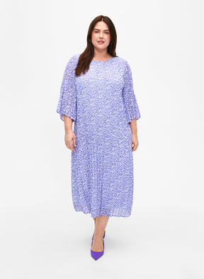 Zizzi Cathrine Floral Lavender Dress