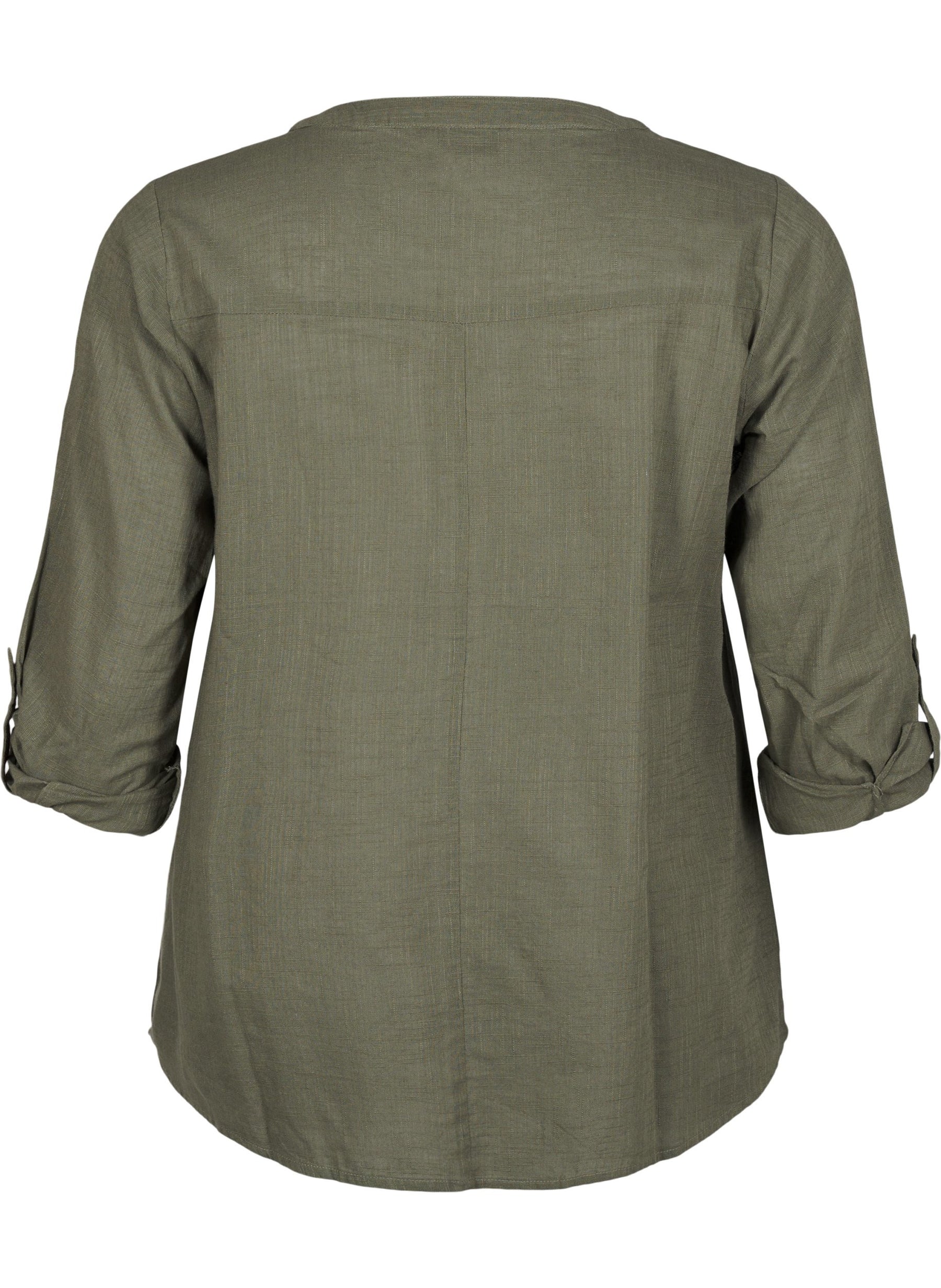 Zizzi Anna Shirt in Khaki