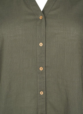 Zizzi Anna Shirt in Khaki