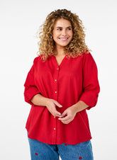 Zizzi Anna Shirt in Red