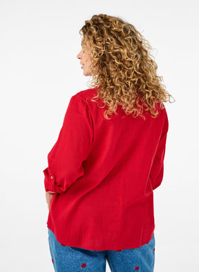 Zizzi Anna Shirt in Red