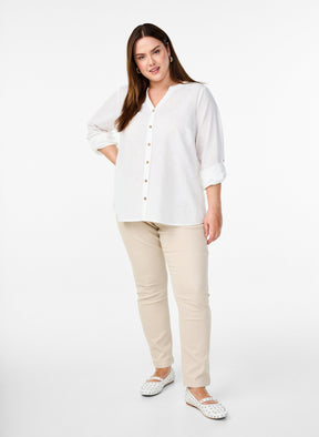 Zizzi Anna Shirt in White