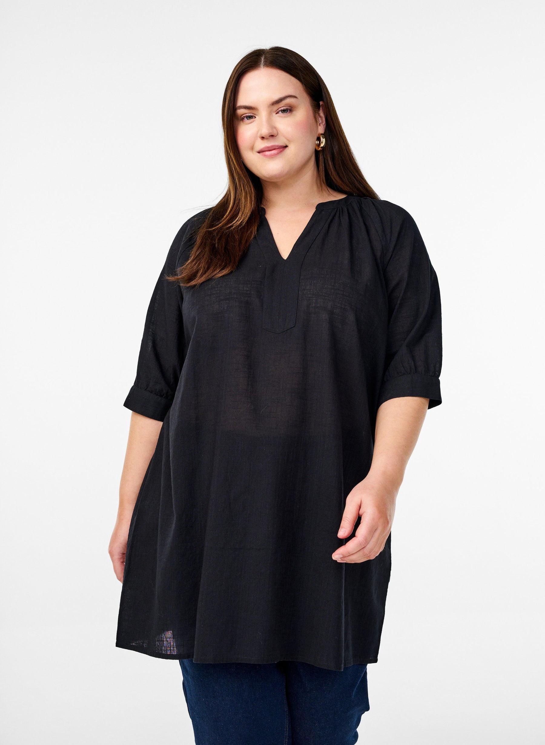 Zizzi Anna Tunic in Black