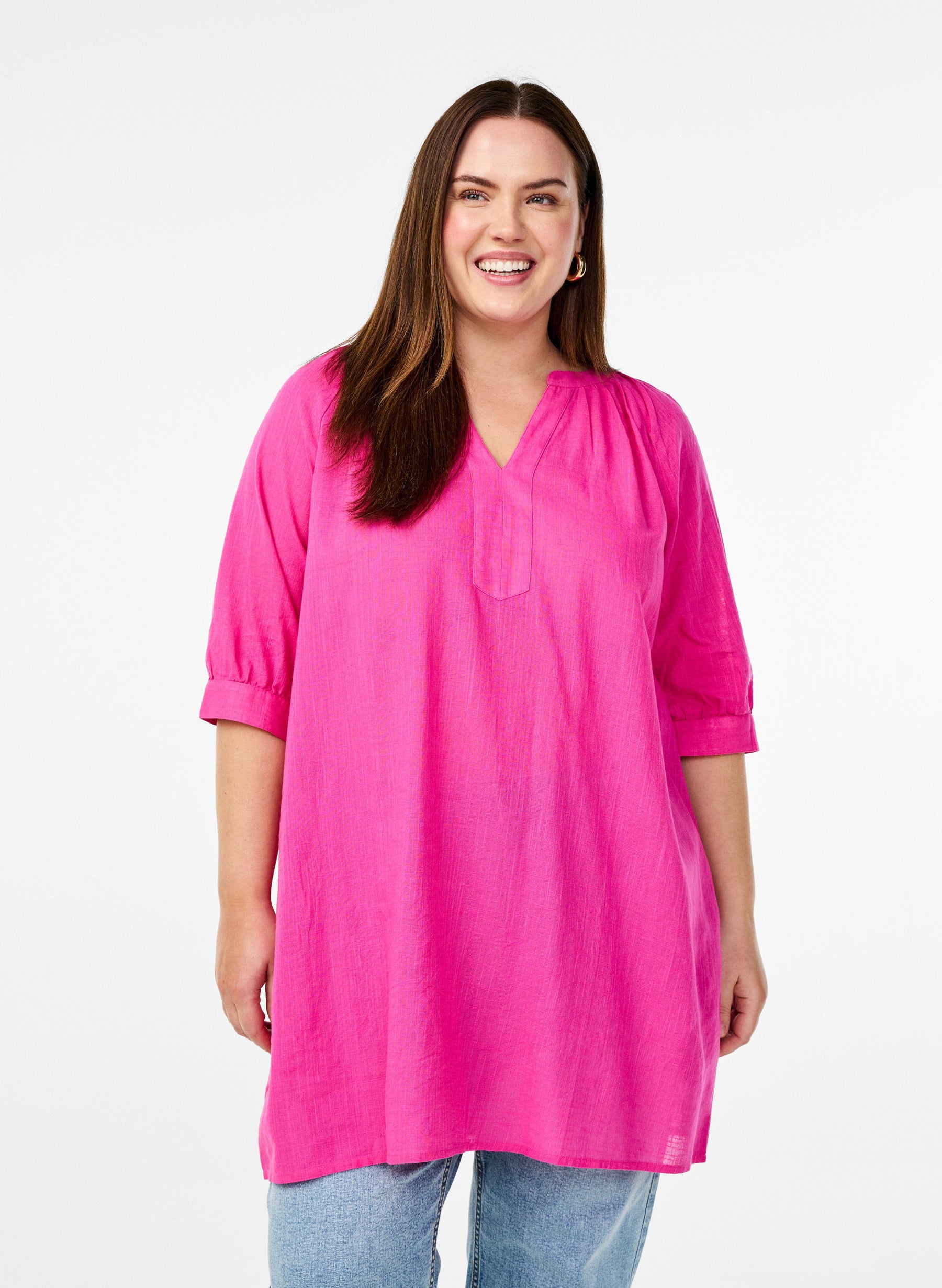 Zizzi Anna Tunic in Pink