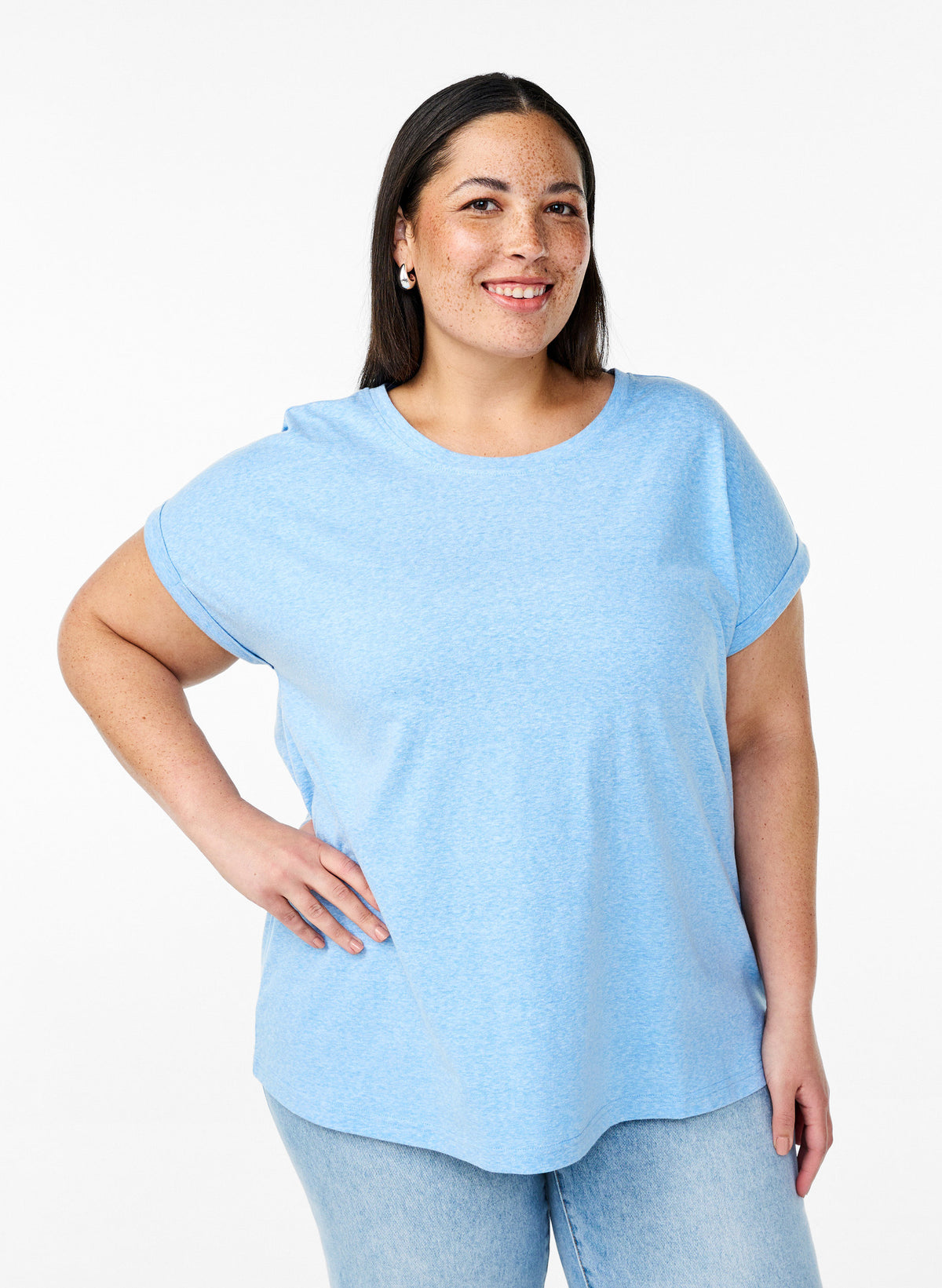 Zizzi Ava T-Shirt in Blue