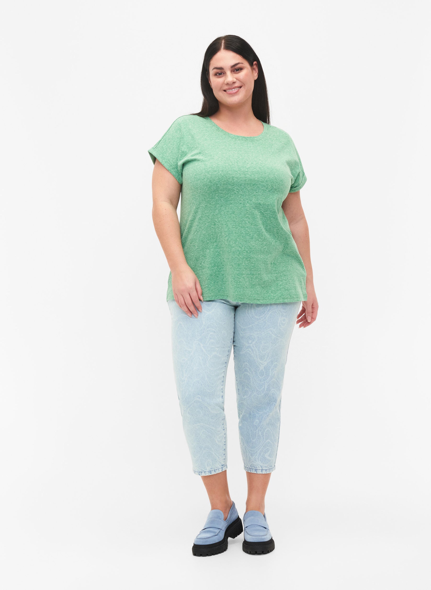 Zizzi Ava T-Shirt in Green