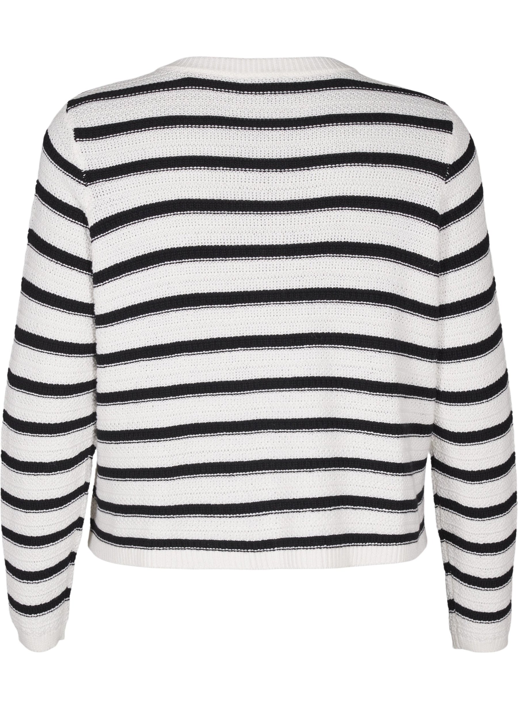 Zizzi Dahlia Cardigan in White and Black