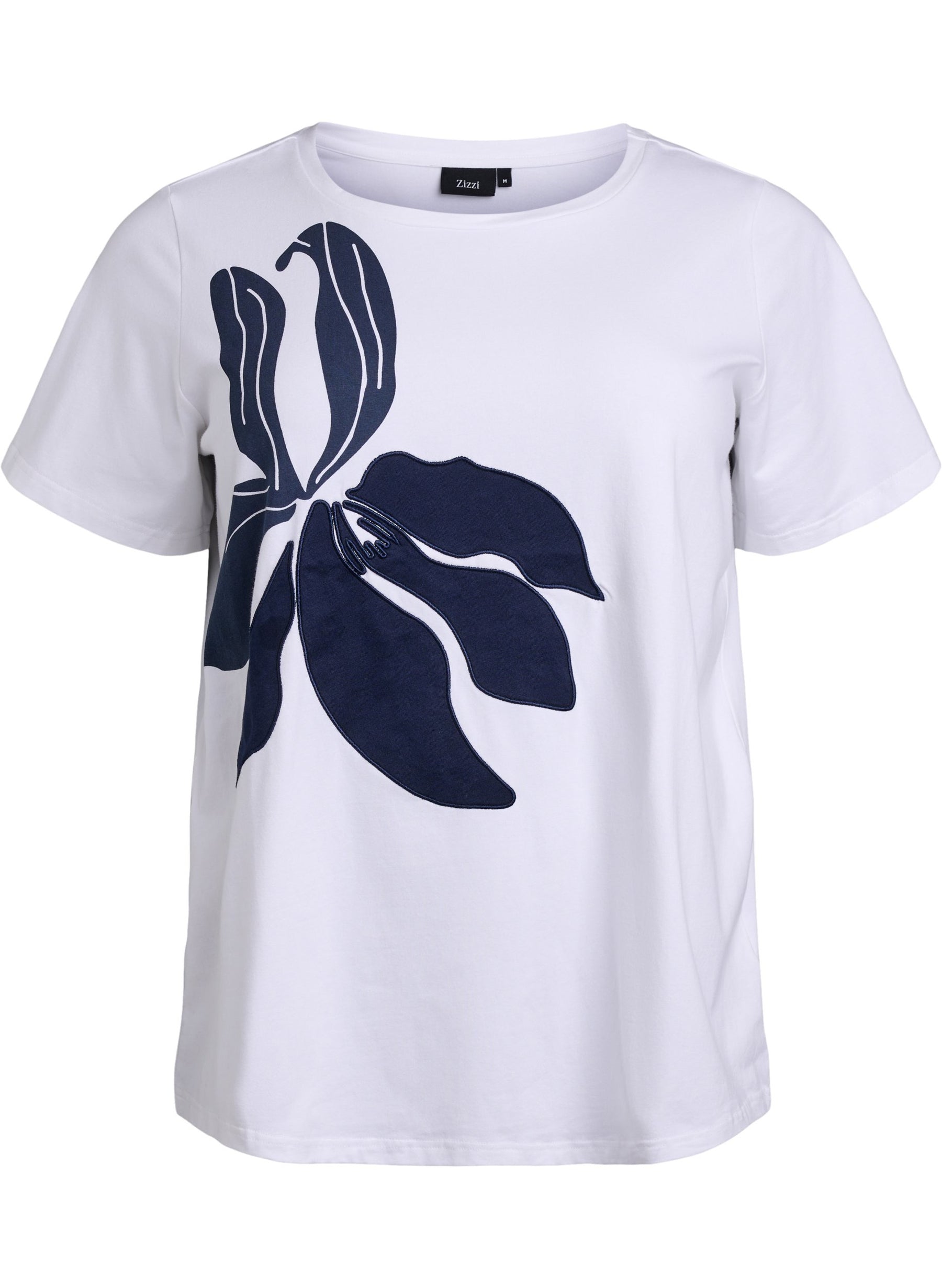 Zizzi Elin T-Shirt With Navy Flower