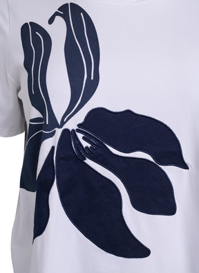 Zizzi Elin T-Shirt With Navy Flower