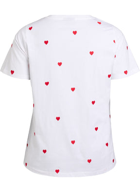 Zizzi Elin T-Shirt With Red Hearts