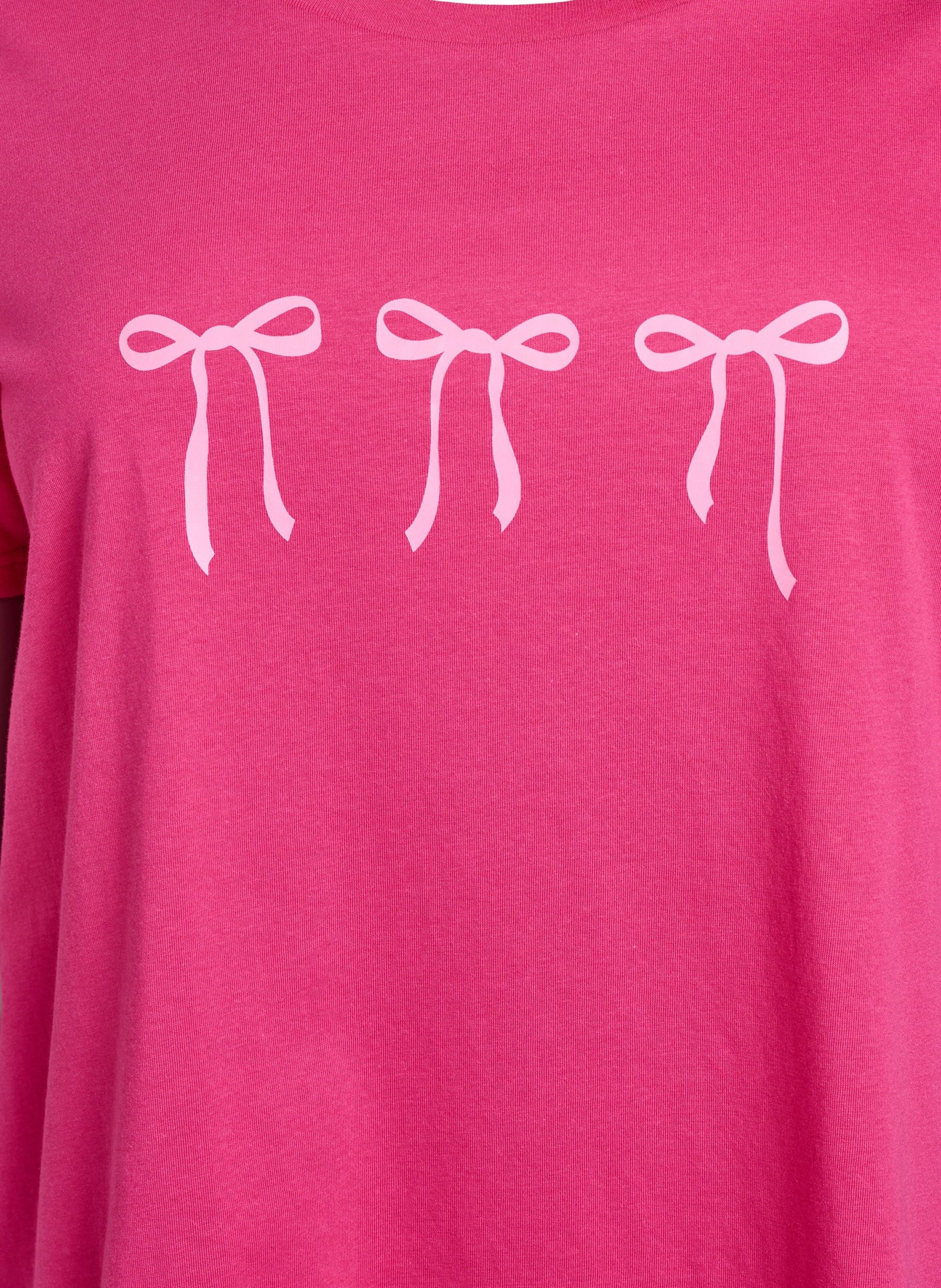 Zizzi Elin T-Shirt in Pink Bows