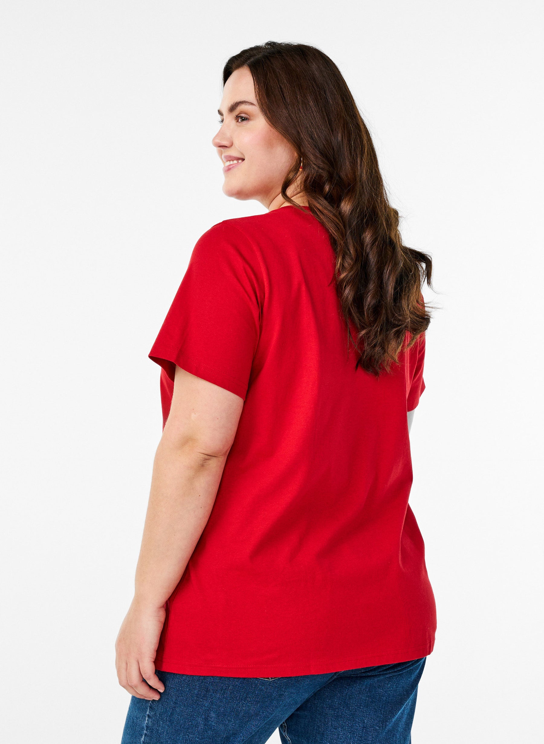 Zizzi Elin T-Shirt in Red Hearts