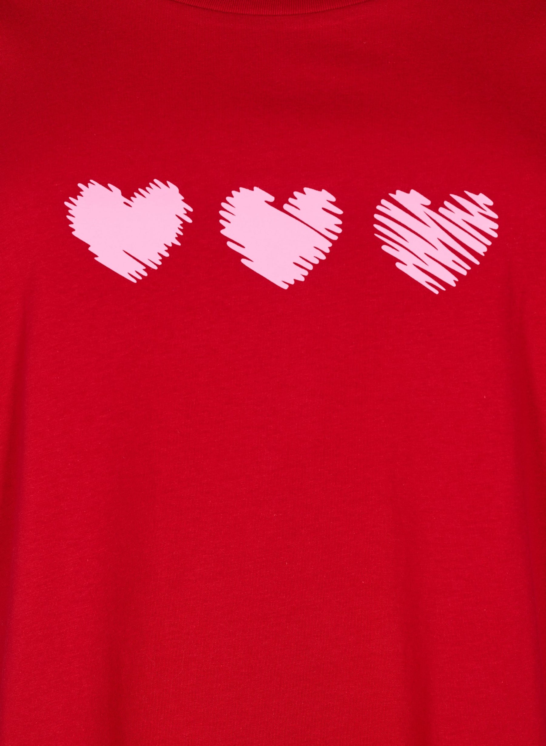 Zizzi Elin T-Shirt in Red Hearts