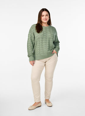 Zizzi Emmi Knit Jumper in Green