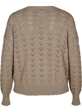 Zizzi Emmi Knit Jumper in Taupe