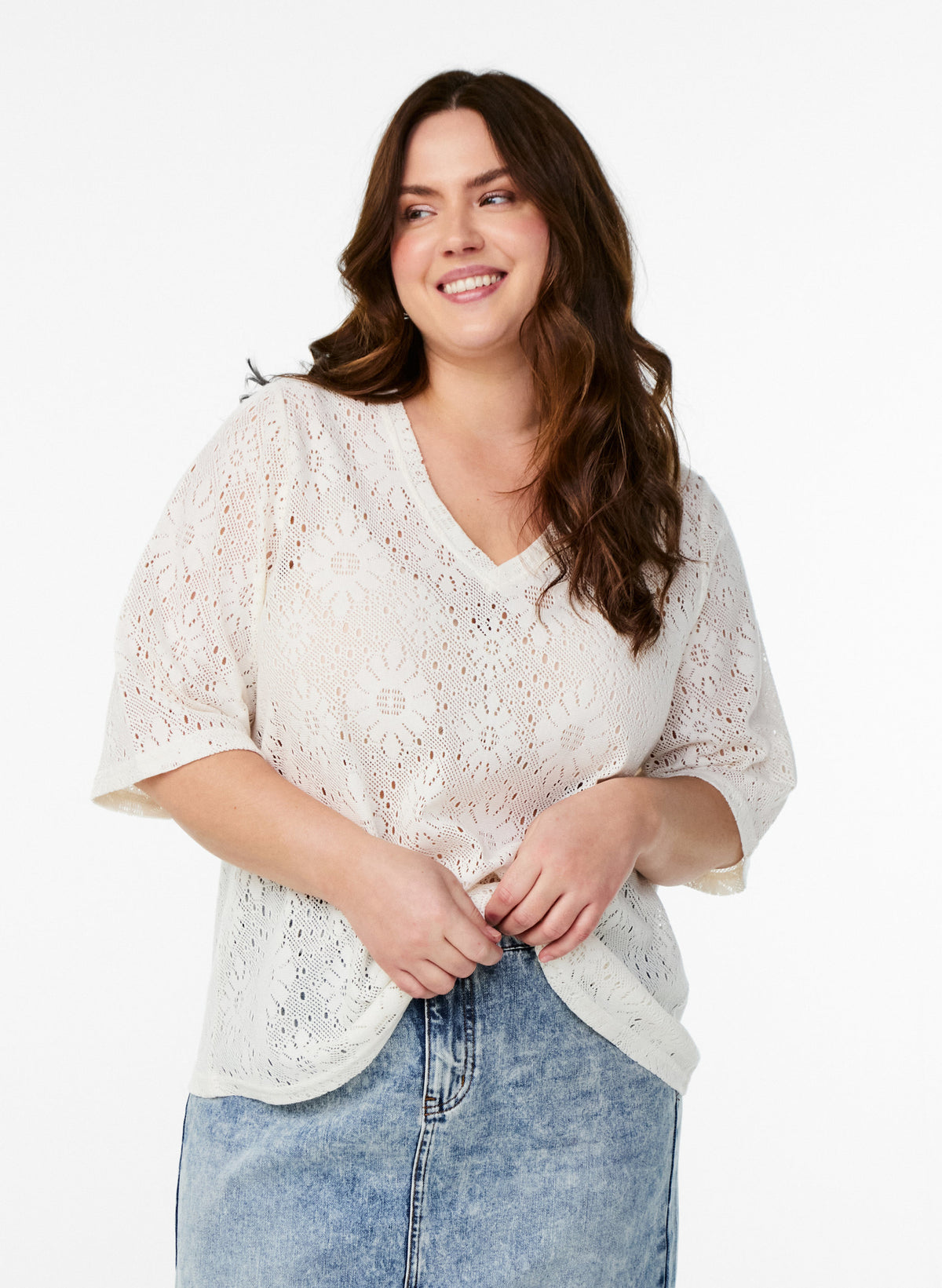 Zizzi Hitta Blouse in Cream