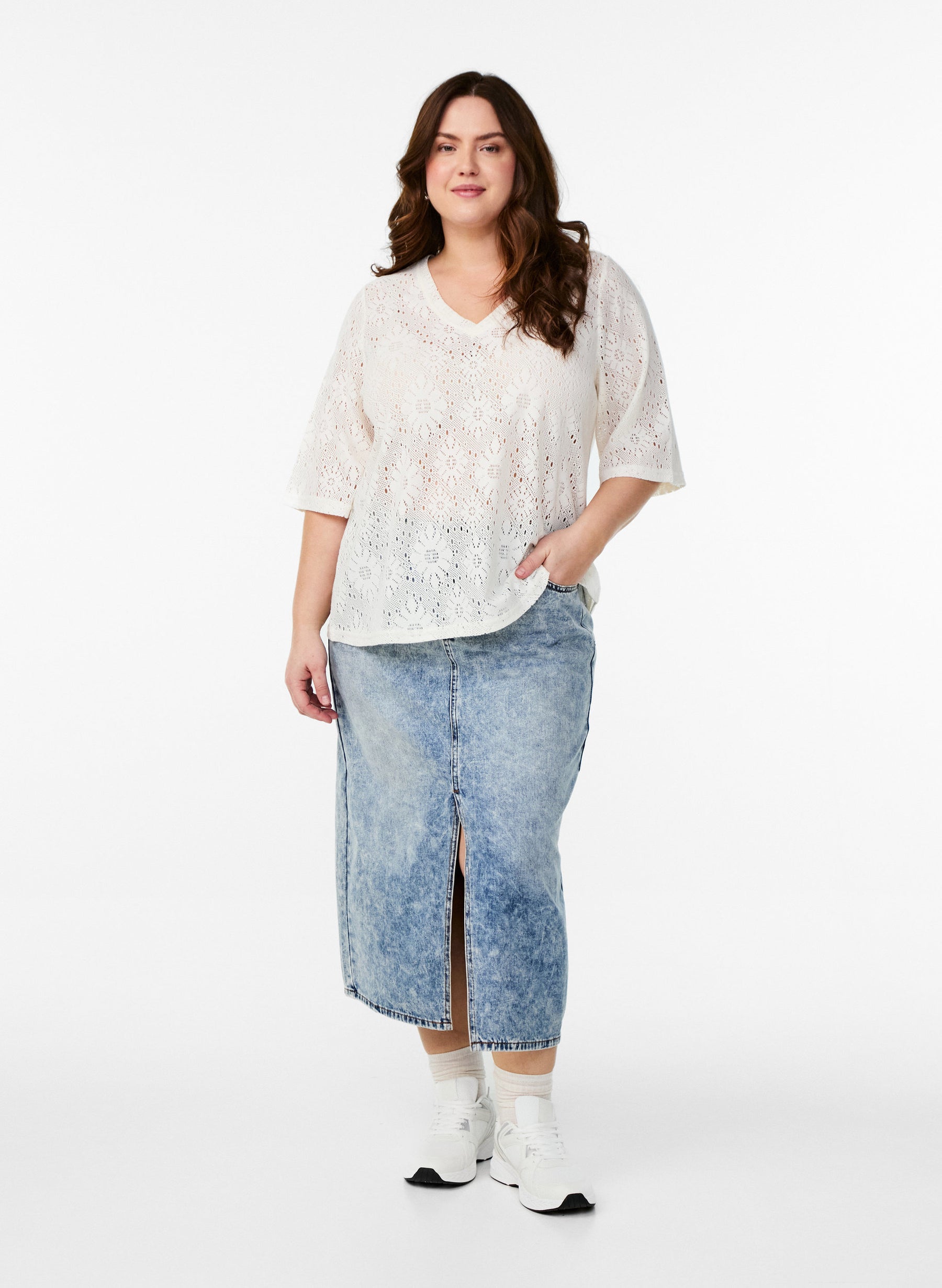 Zizzi Hitta Blouse in Cream