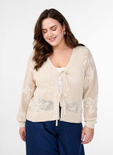 Zizzi Mesha Cardigan in Beige