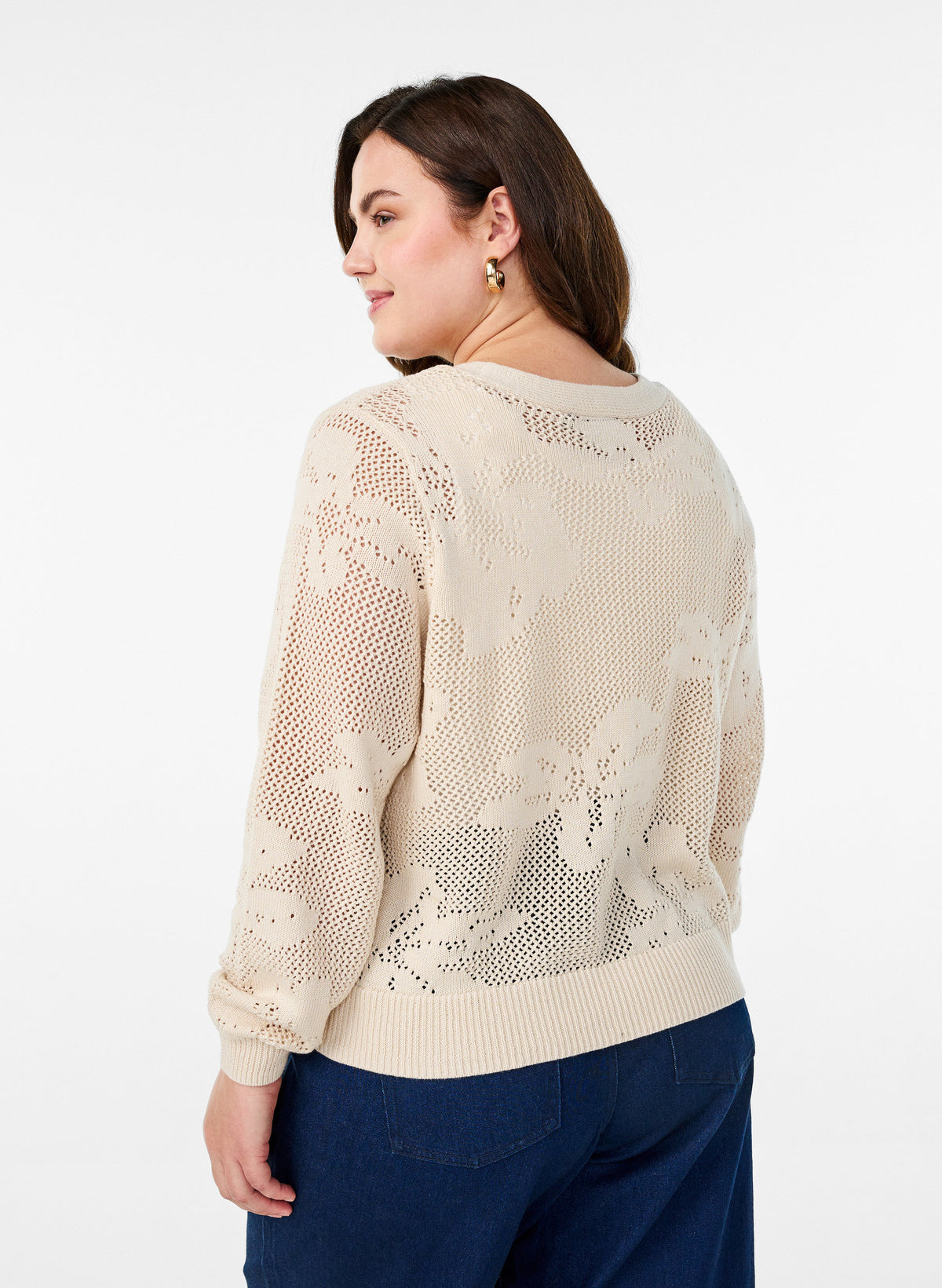 Zizzi Mesha Cardigan in Beige