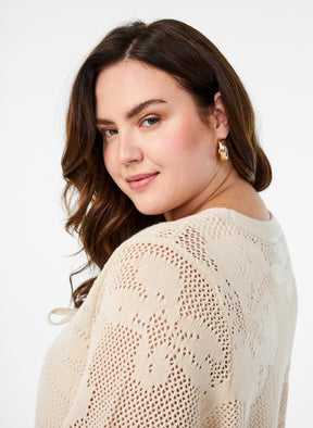 Zizzi Mesha Cardigan in Beige